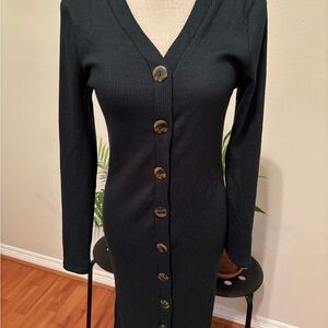 Forest green Button-Up Dress